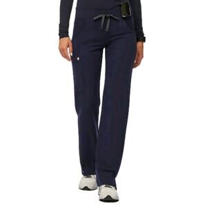 FIGS Navy Kade Cargo Pocket Scrub Pants Stretch Drawstring Women's Petite XXL